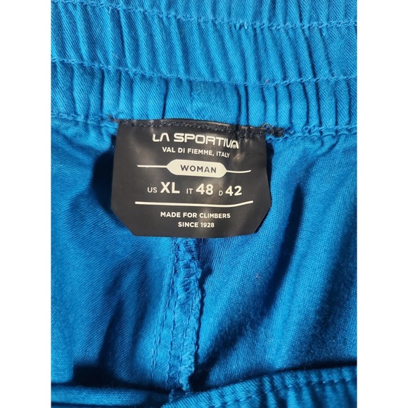 La Sportiva Climbing Shorts Womens Size XL Blue Stretch Organic Cotton Pull On - Picture 8 of 11